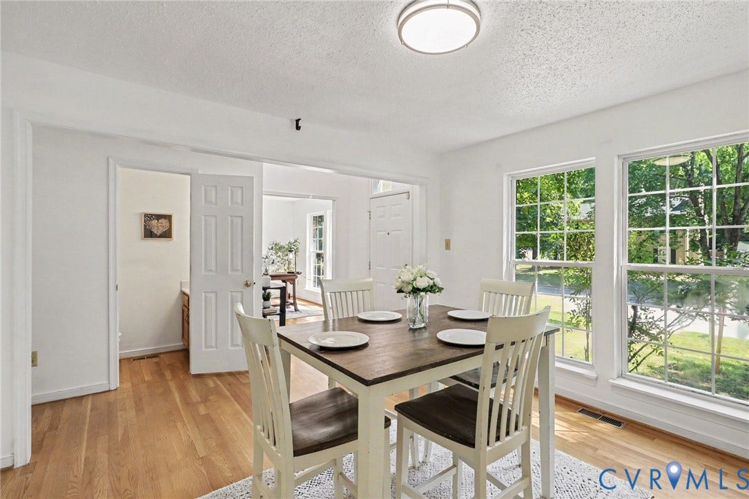 931 Hunters Run Drive, Henrico, VA 23223 Dining area featuring hardwood flooring and white walls