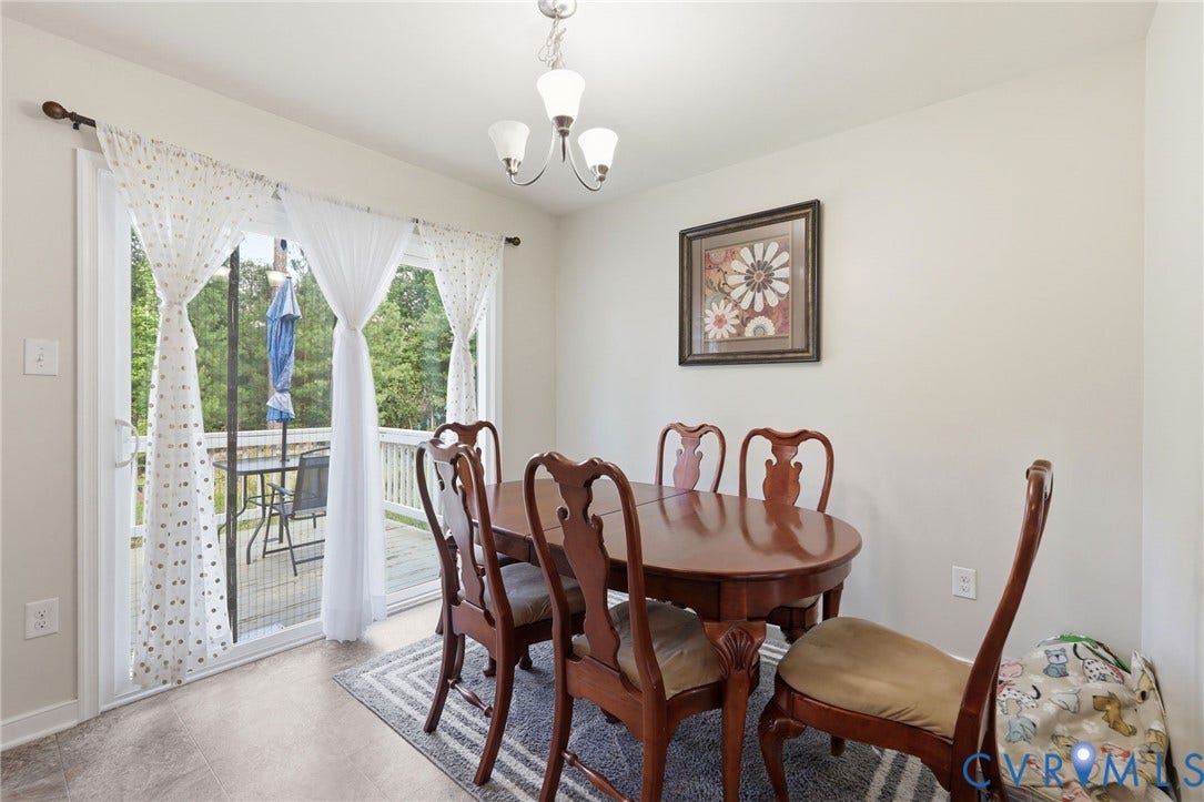 10155 Virginia Road, Glen Allen, VA 23060 Sliding glass door opening to an outdoor deck