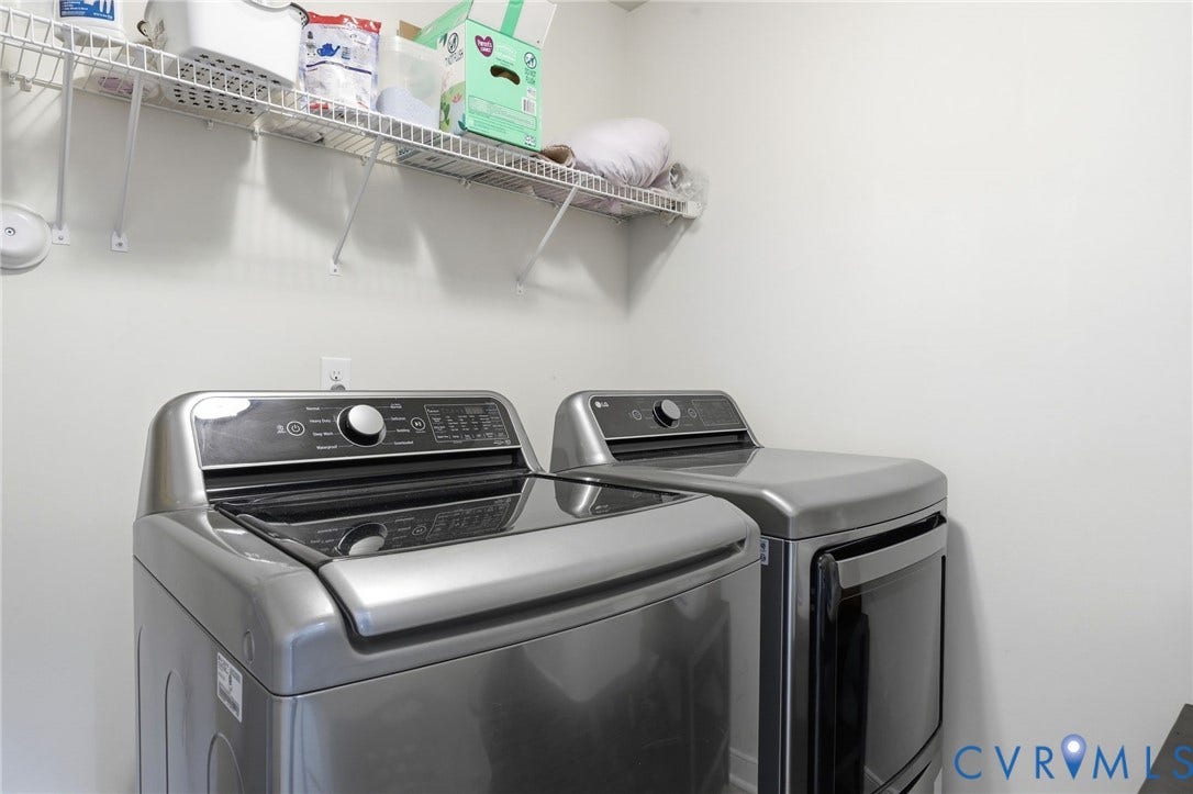 10155 Virginia Road, Glen Allen, VA 23060 Laundry area featuring white walls and a wire shelving unit