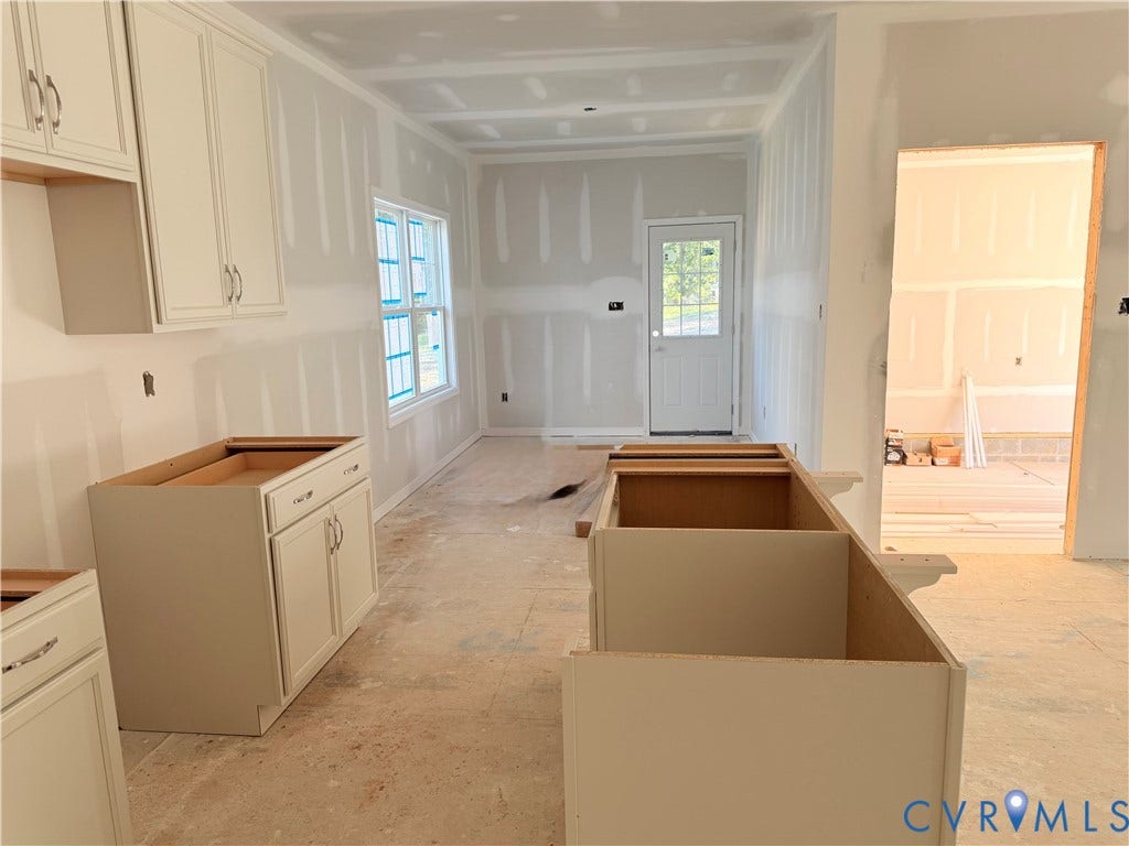 11130 Somerset Bluff Court, Somerset Hills, Glen Allen, VA 23059 Unfinished interior with installed cabinetry, window, and exterior door