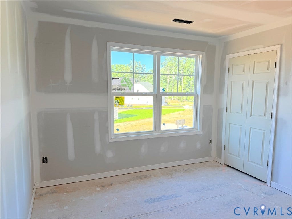 11130 Somerset Bluff Court, Somerset Hills, Glen Allen, VA 23059 Double-pane window, crown molding, double bi-fold closet doors, and baseboard trim