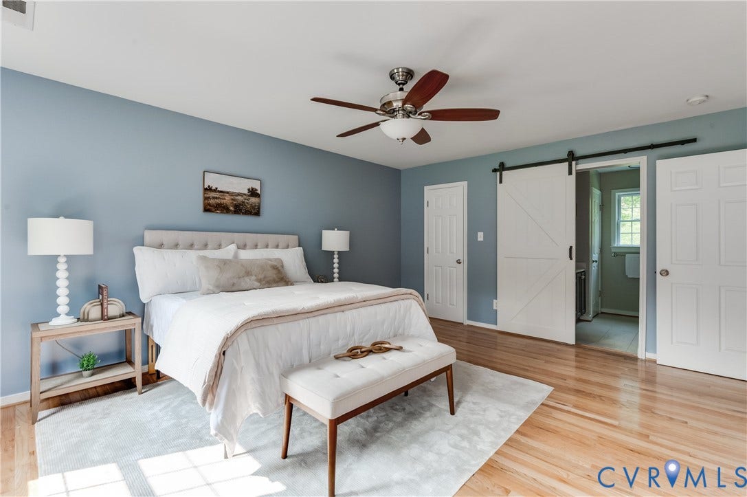 384 Tillar Lane, Mineral, VA 23117 Hardwood-style flooring extends throughout this room featuring a ceiling fan with integrated lighting