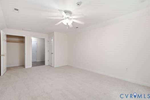 5213 Wheat Ridge Place, Chappell Ridge, Glen Allen, VA 23059 Carpeted room featuring a ceiling fan with light fixture, recessed lighting, and a closet with bi-fold doors