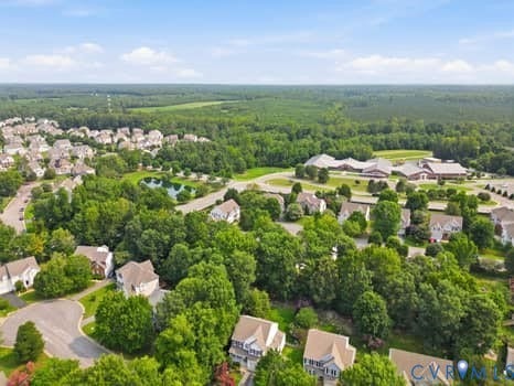 5213 Wheat Ridge Place, Chappell Ridge, Glen Allen, VA 23059 Expansive residential community featuring a variety of housing styles, mature landscaping, and a central pond feature