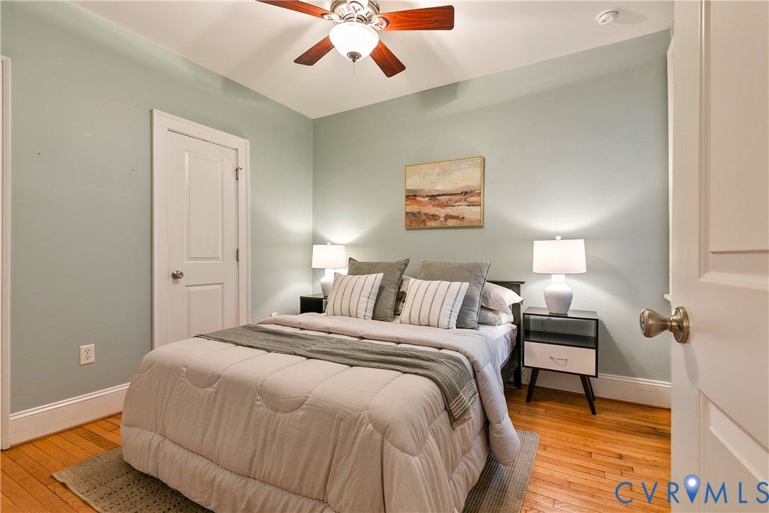 601 Roseneath Road, #U1, Museum District, Richmond, VA 23221 Interior space featuring wood-finish flooring, light-toned wall paint, and white trim