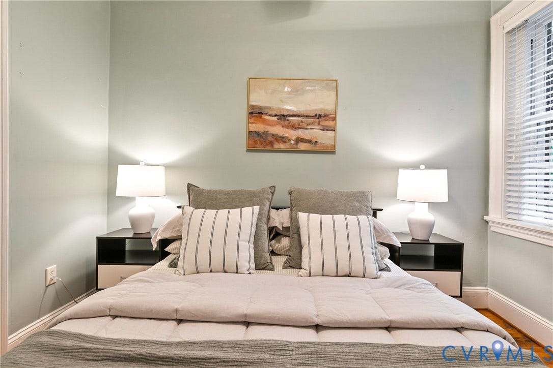 601 Roseneath Road, #U1, Museum District, Richmond, VA 23221 Bedroom featuring light wall color and wood-finish flooring