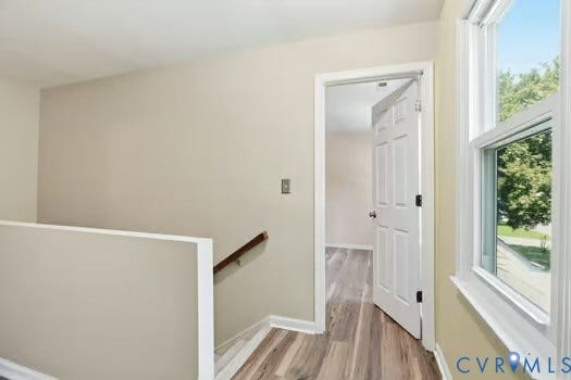 2804 Executive Drive, John Tyler Woods, Chester, VA 23831 Hallway featuring LVP flooring, light-toned walls, white trim, and a clear-paned window