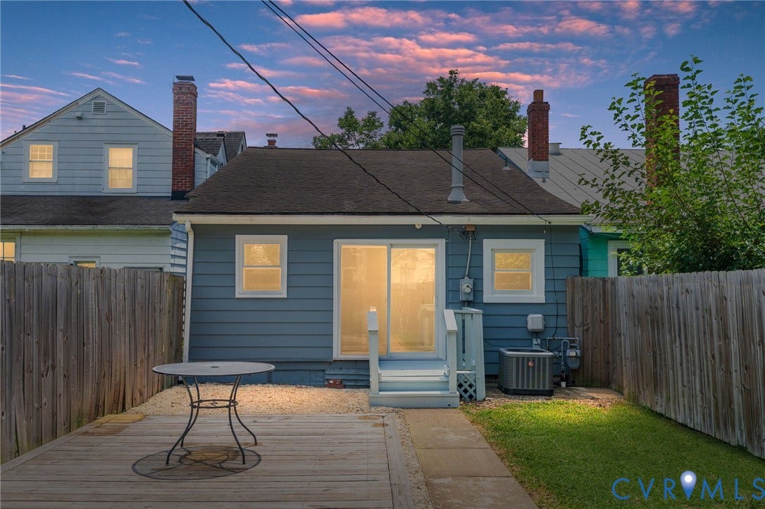3314 Grayland Avenue, Richmond, VA 23221 Rear exterior featuring blue siding and white trim