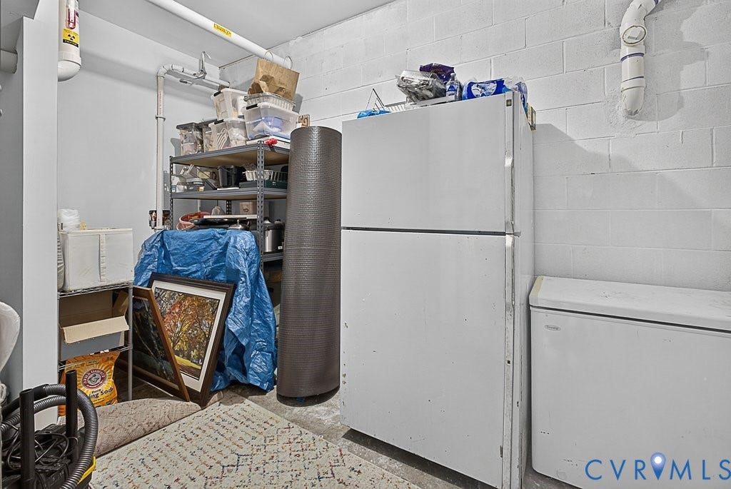 705 Lakewater Drive, Henrico, VA 23229 Ample Storage in Basement. 126 Sq Ft unfinished area remaining, for flex space or added storage!
