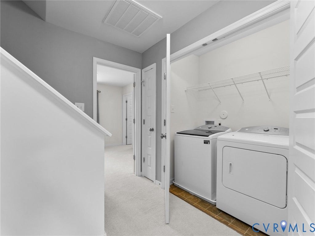 17455 Memorial Tournament Drive, Wynestone Park, Moseley, VA 23120 Laundry on 2nd level near bedrooms