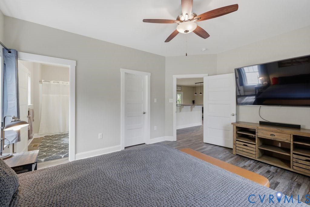 3259 Three Bridge Road, Powhatan, VA 23139 Interior room featuring wood-finish flooring and light gray wall paint