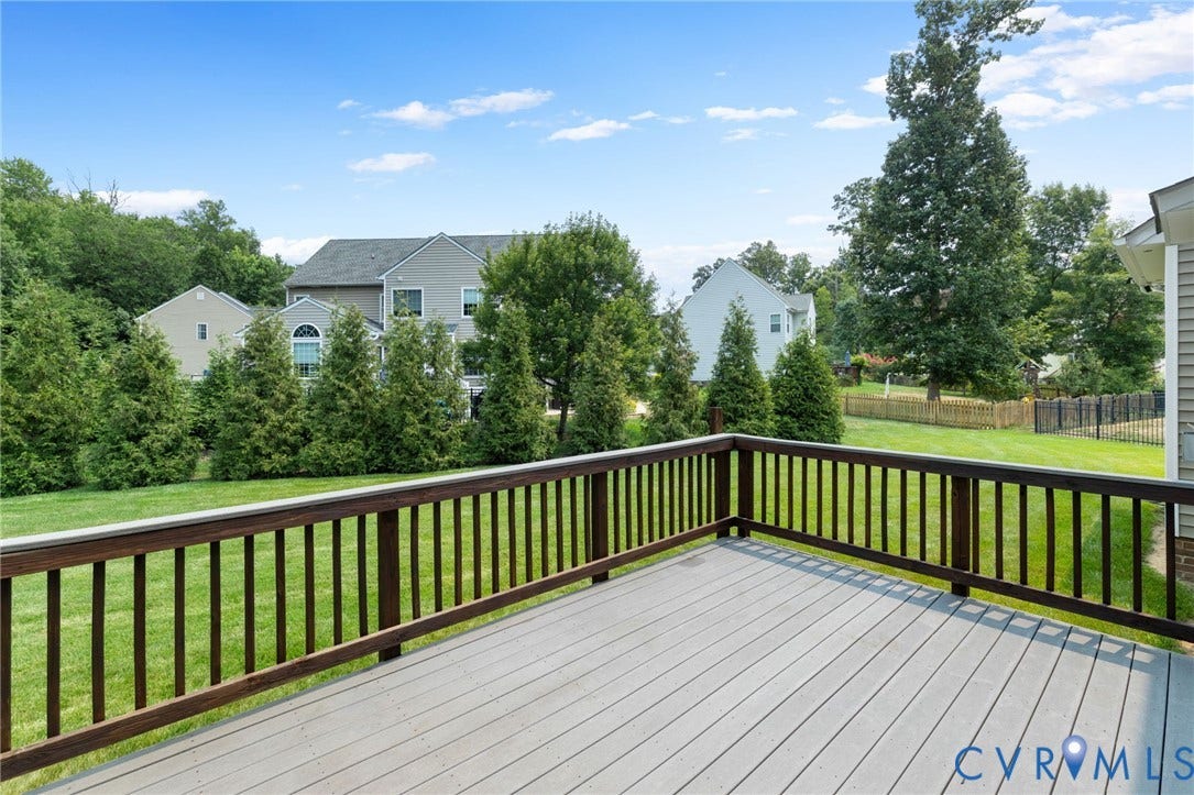 2936 Bayfront Way, Midlothian, VA 23112 Large deck with Trex overlooking spacious back yard.