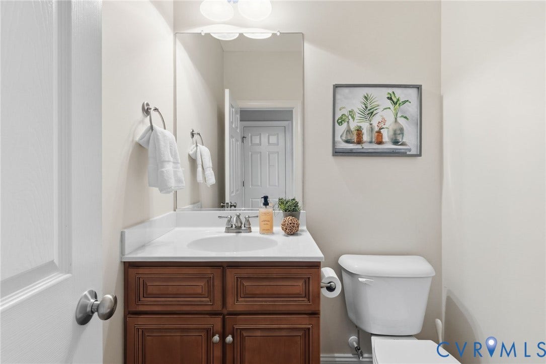 2936 Bayfront Way, Midlothian, VA 23112 First floor half bathroom with wood floor.