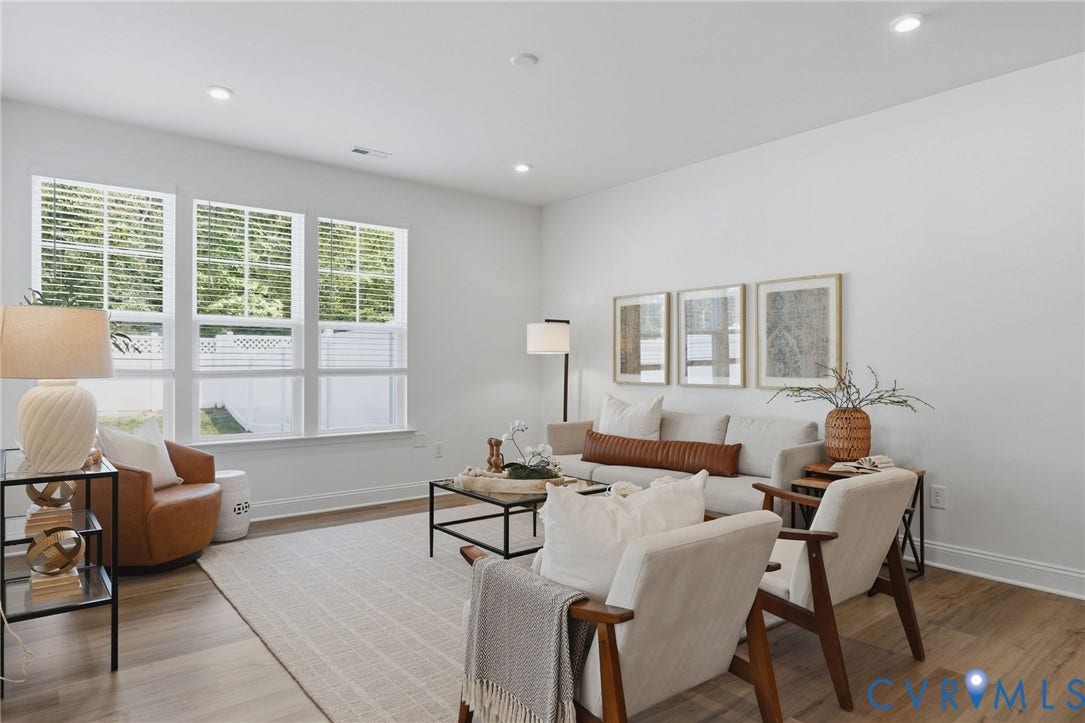 10880 Farmstead Mill Lane, Glen Allen, VA 23059 Spacious interior featuring wood-finish flooring, recessed lighting, and bright white walls