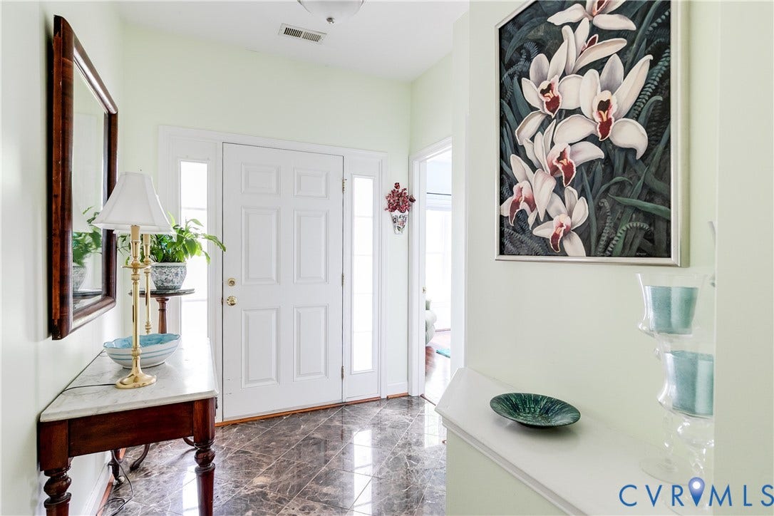130 Carriage Point Lane, Henrico, VA 23059 Foyer Featuring Marble Tile Flooring.