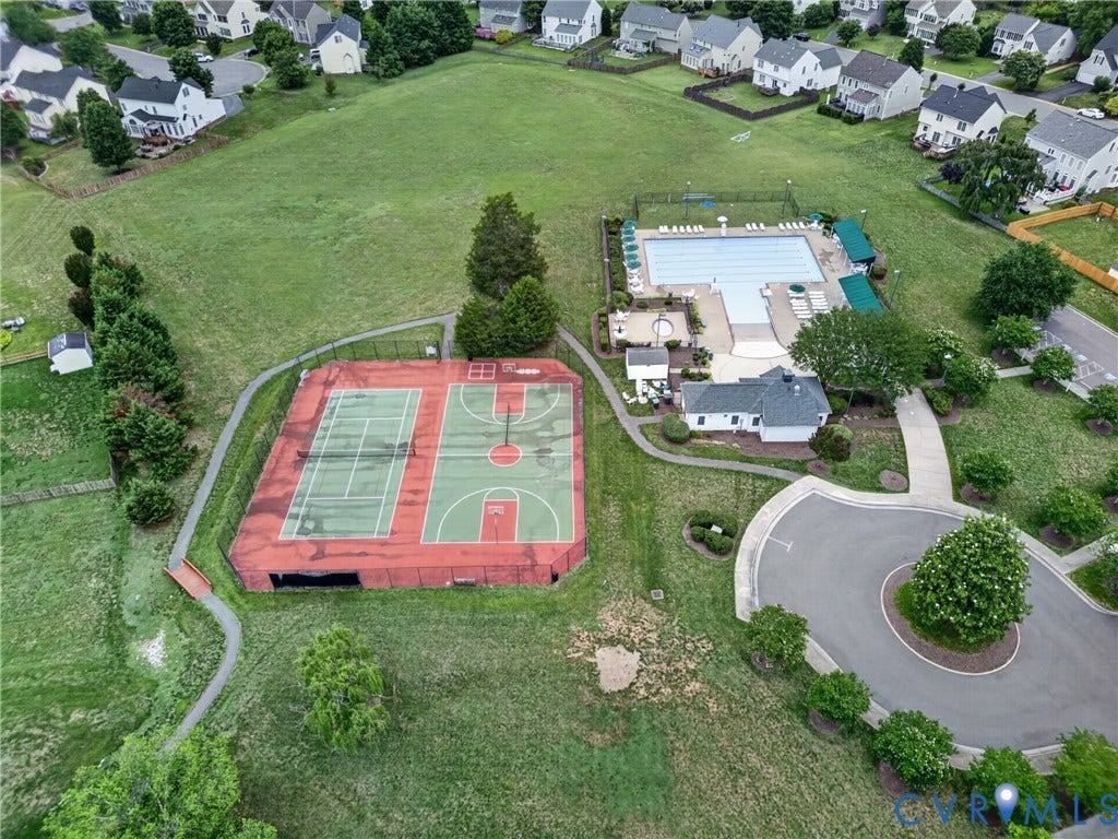 10817 Correnty Drive, Glen Allen, VA 23059 Community amenities featuring a swimming pool, basketball court, tennis courts, and clubhouse building