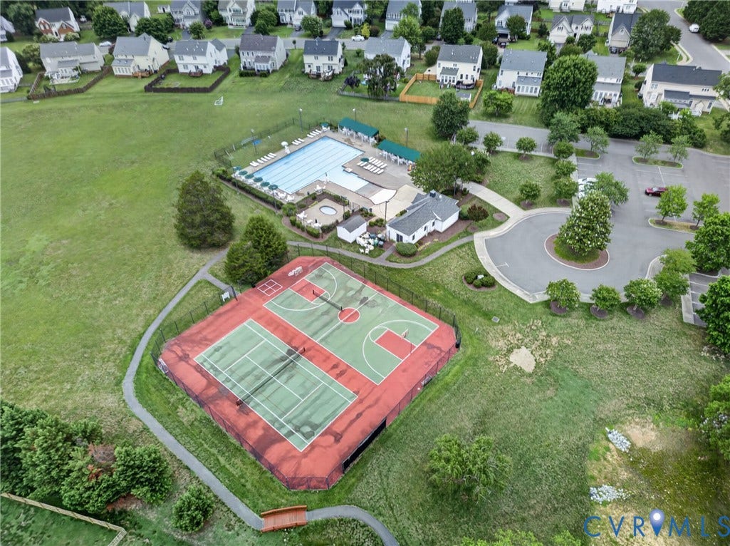 10817 Correnty Drive, Glen Allen, VA 23059 Recreational facilities featuring multiple sports courts, a swimming pool, and a clubhouse building