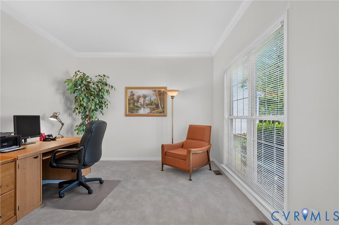 10817 Correnty Drive, Glen Allen, VA 23059 Room featuring light gray walls, white crown molding, and gray carpeting