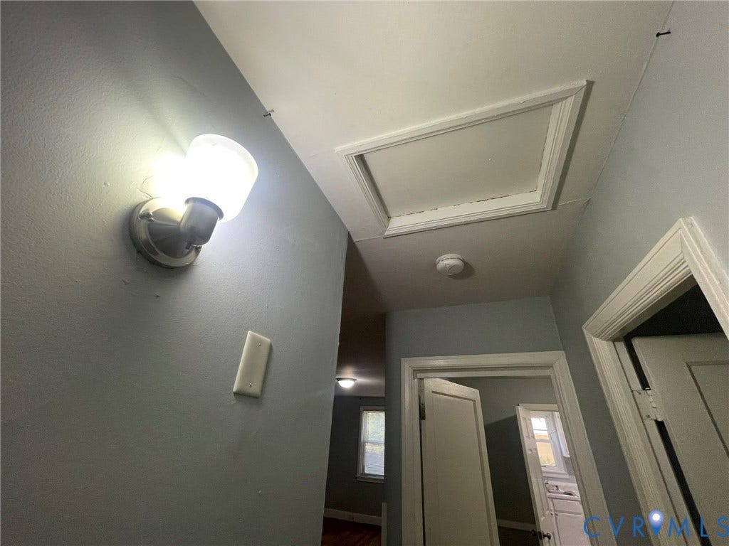 1417 Bowen Street, Oak Grove, Richmond, VA 23224 attic access panel & hallway lighting