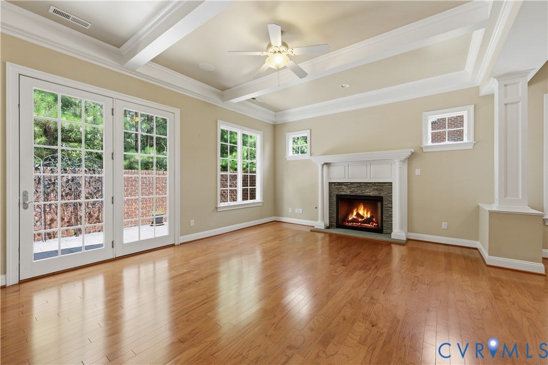 2384 Bel Crest Circle, Midlothian, VA 23113 Beautiful wood floor, fireplace, door to Courtyard