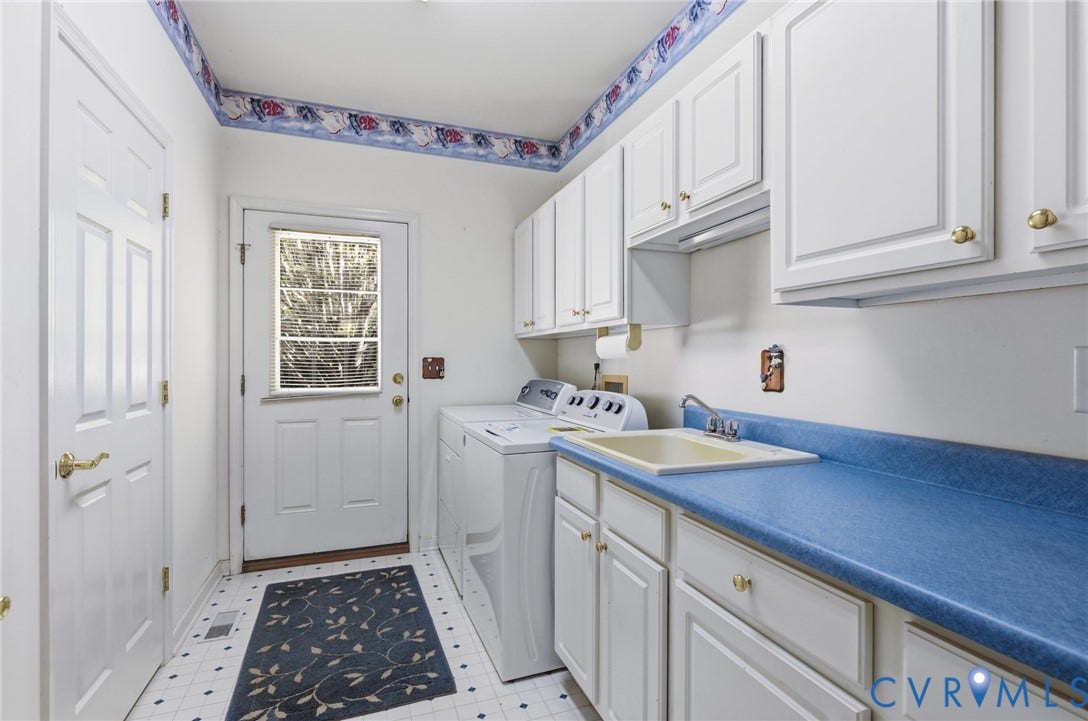 2065 Garrett Lane, Powhatan, VA 23139 Laundry room with abundant cabinetry.