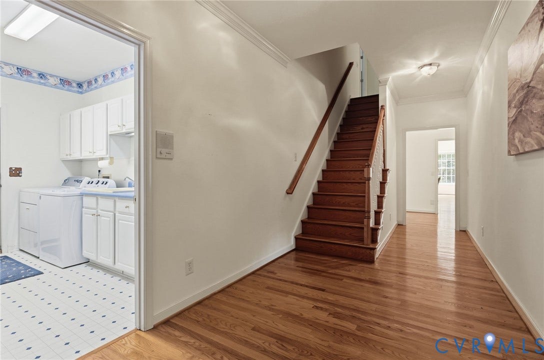 2065 Garrett Lane, Powhatan, VA 23139 Rear stairs, hall to garage and mud room.