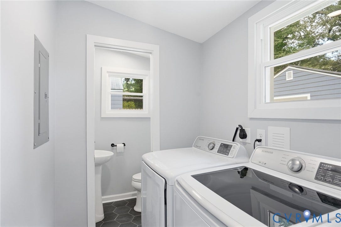 6929 Woodrow Terrace, Richmond, VA 23228 Dedicated laundry area with a white-framed window