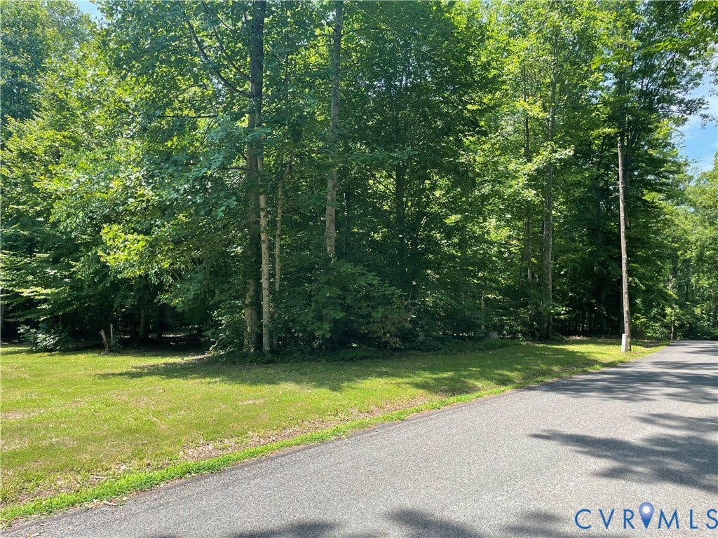 0 Lewis Hill Ln, Bumpass, VA 23024 Wooded lot featuring mature trees and a grassed area, bordering a paved road