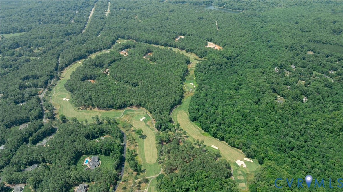 2005 Wilkhaven Terrace, Powhatan, VA 23139 Aerial perspective showcasing a verdant landscape with a winding golf course