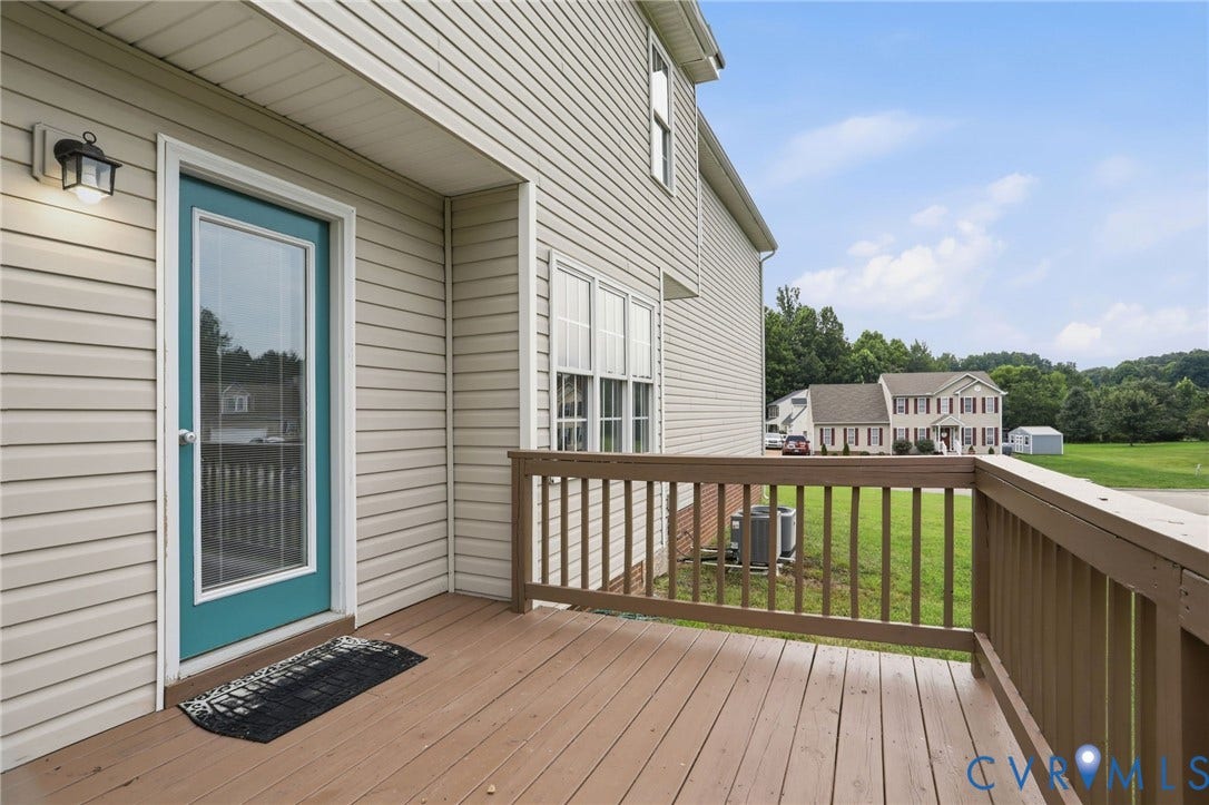 6412 Autumn Mist Way, Chesterfield, VA 23832 Outdoor deck featuring wood-finish flooring and railing