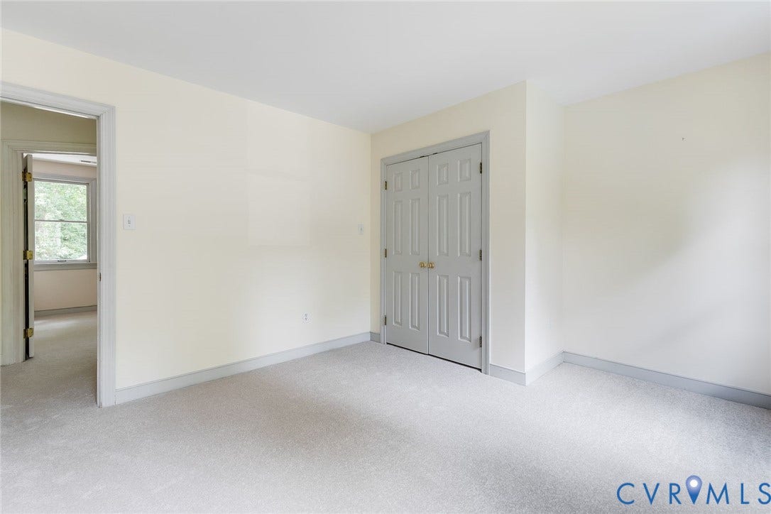New wall-to-wall carpet, large closets.