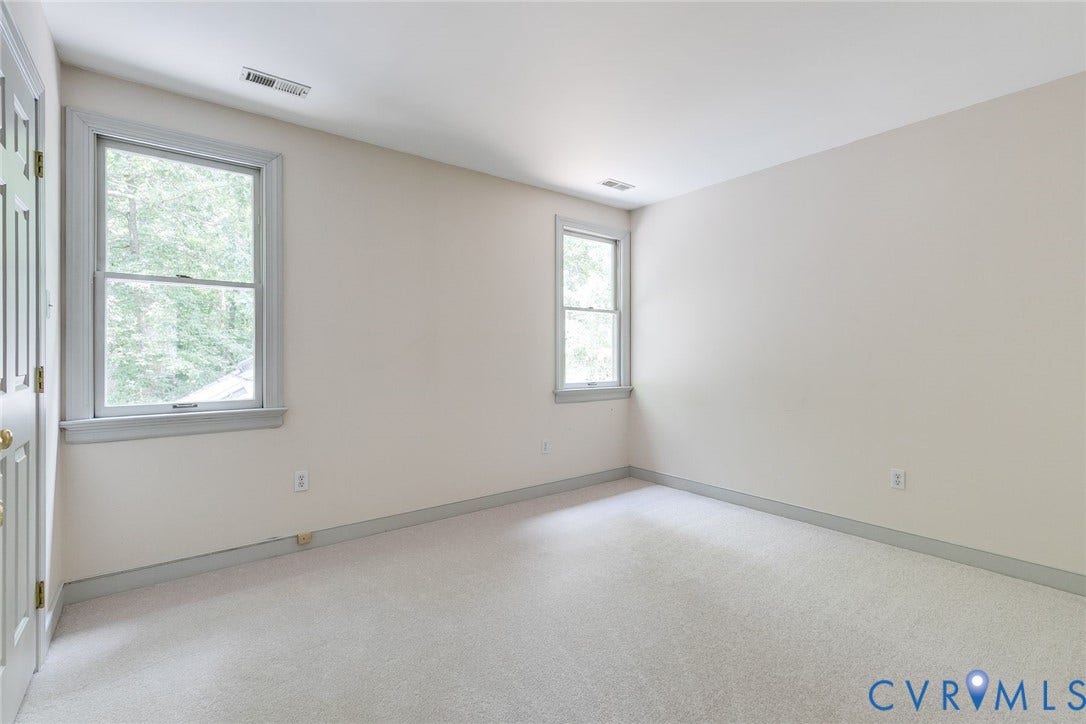 New wall-to-wall carpet, large closets.