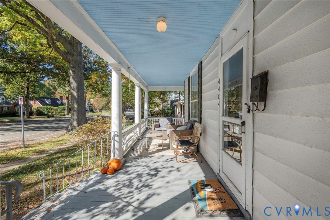 4404 Patterson Avenue, Richmond, VA 23221 Expansive front porch featuring white columns and a light blue ceiling