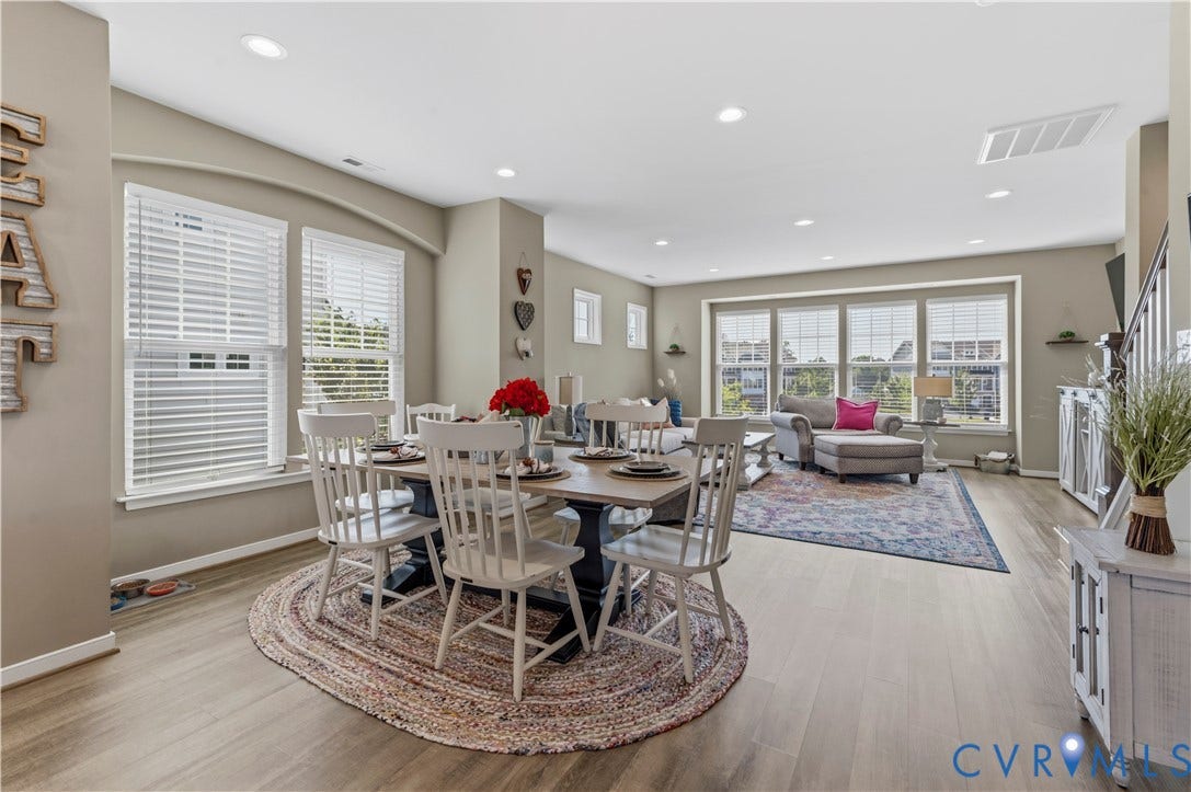 10414 Perennial Drive, Henrico, VA 23233 Open-concept living area with light-toned wood-finish flooring