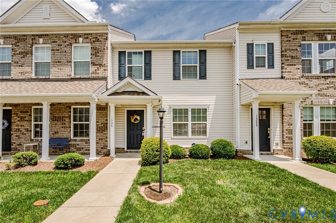 1324 Stone Ridge Park Loop, Henrico, VA 23228 Townhome exterior featuring brick and siding accents