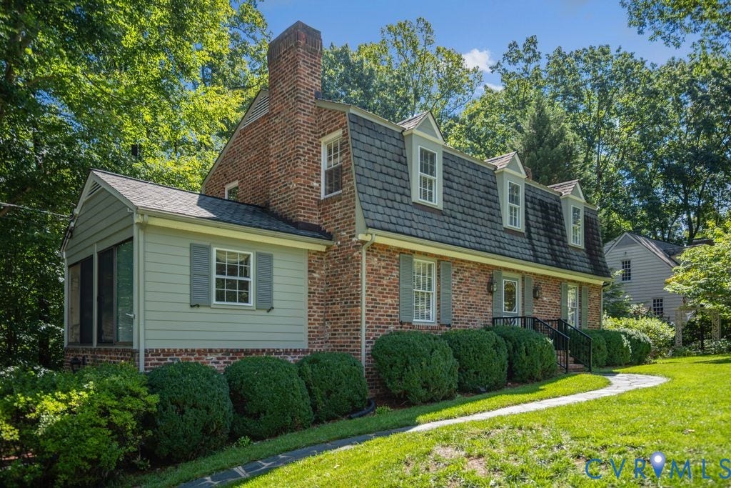 2425 Chancellor Road, North Chesterfield, VA 23235 Brick exterior featuring a screened porch, dormer windows, and a stone pathway