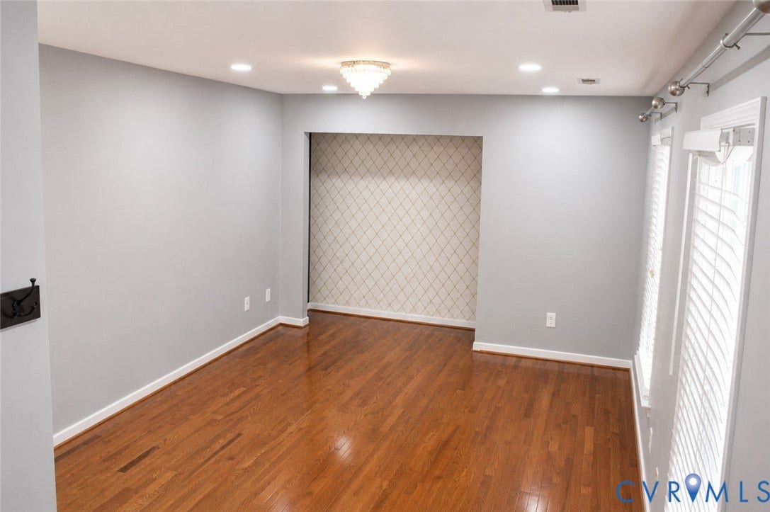 2120 Oakhampton Place, Henrico, VA 23233 Hardwood flooring throughout featuring recessed lighting and a decorative ceiling fixture