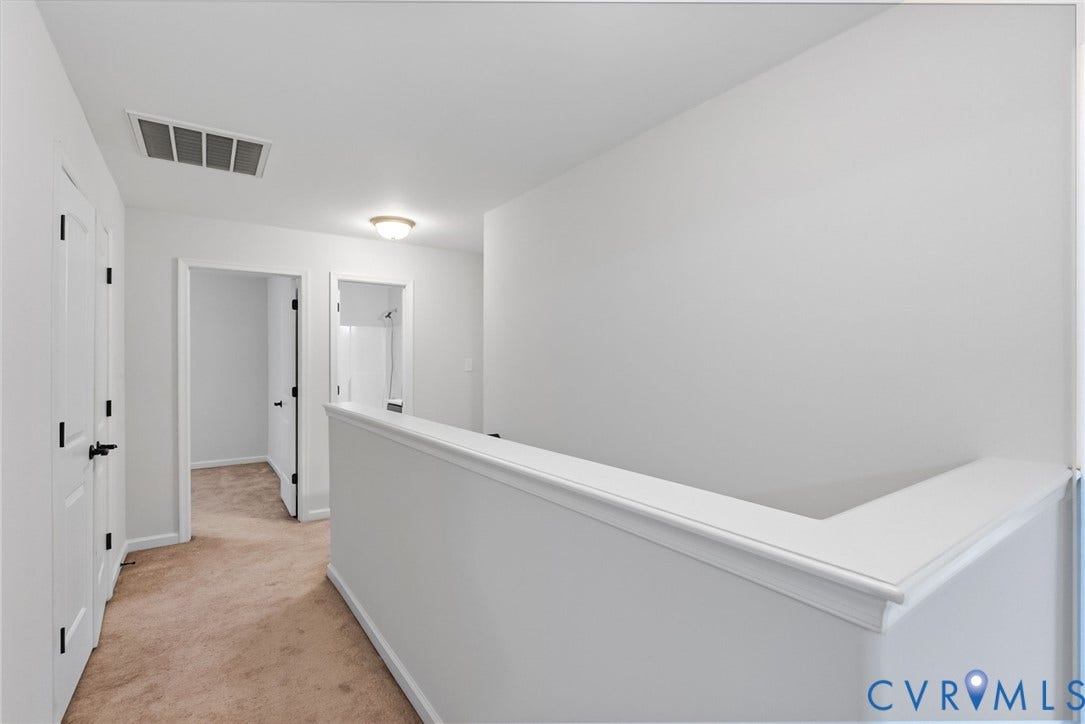 2007 Arcadia Avenue, Chester, VA 23831 Upper-level hallway with neutral carpeting