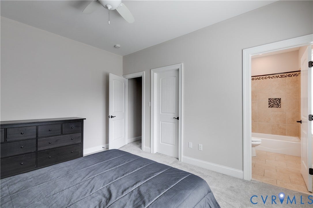 1978 Farnborough Drive, Midlothian, VA 23112 Carpeted room with a ceiling fan and recessed lighting, featuring neutral wall tones and white trim