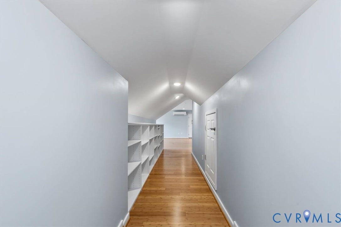 1437 Palmore Road, Powhatan, VA 23139 Hallway featuring wood-finish flooring and recessed lighting