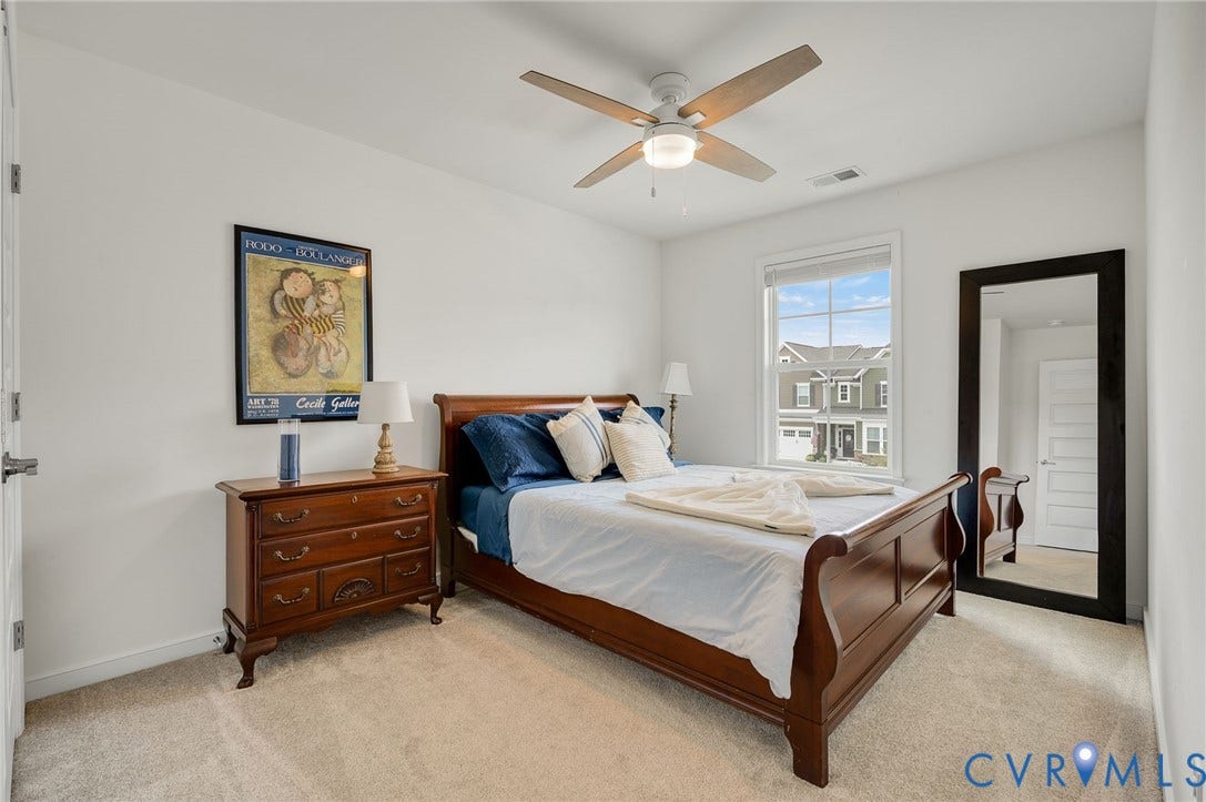 9217 Cerulean Place, Goochland, VA 23238 Bedroom featuring neutral carpet flooring and white painted walls