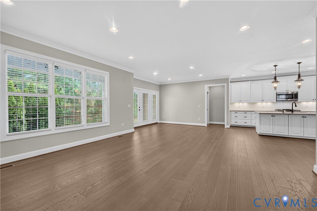 7238 Shenfield Avenue, Minutes To Short Pump, Glen Allen, VA 23059 Open concept interior featuring wide plank wood-finish flooring
