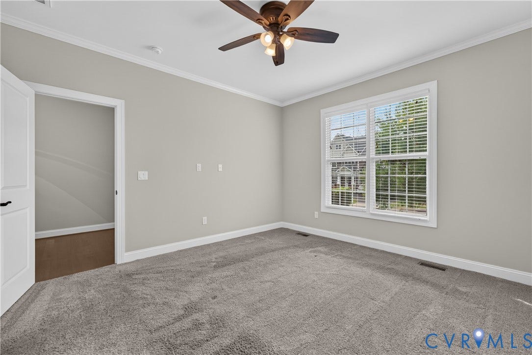 7238 Shenfield Avenue, Minutes To Short Pump, Glen Allen, VA 23059 Spacious interior room featuring light gray walls and plush gray carpeting