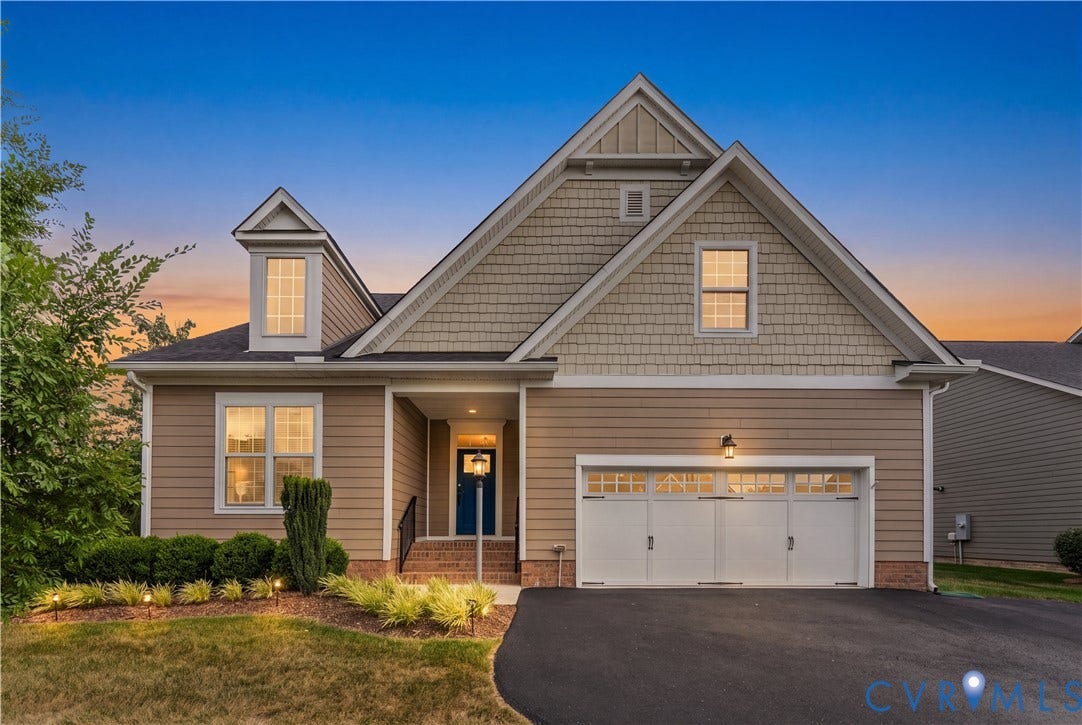 7238 Shenfield Avenue, Minutes To Short Pump, Glen Allen, VA 23059 Contemporary residence featuring a two-car garage, dormer windows, and a prominent gable roofline
