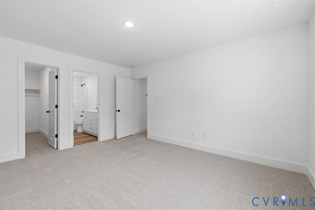 654 Frenchs Store Road, Cumberland, VA 23040 Spacious room featuring light gray carpeting, white walls, and recessed lighting