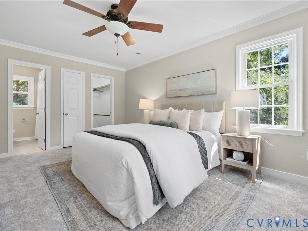 9630 Goneway Drive, Henrico, VA 23238 TWO walk-in closets, ceiling fan, new carpet, renovated bath!