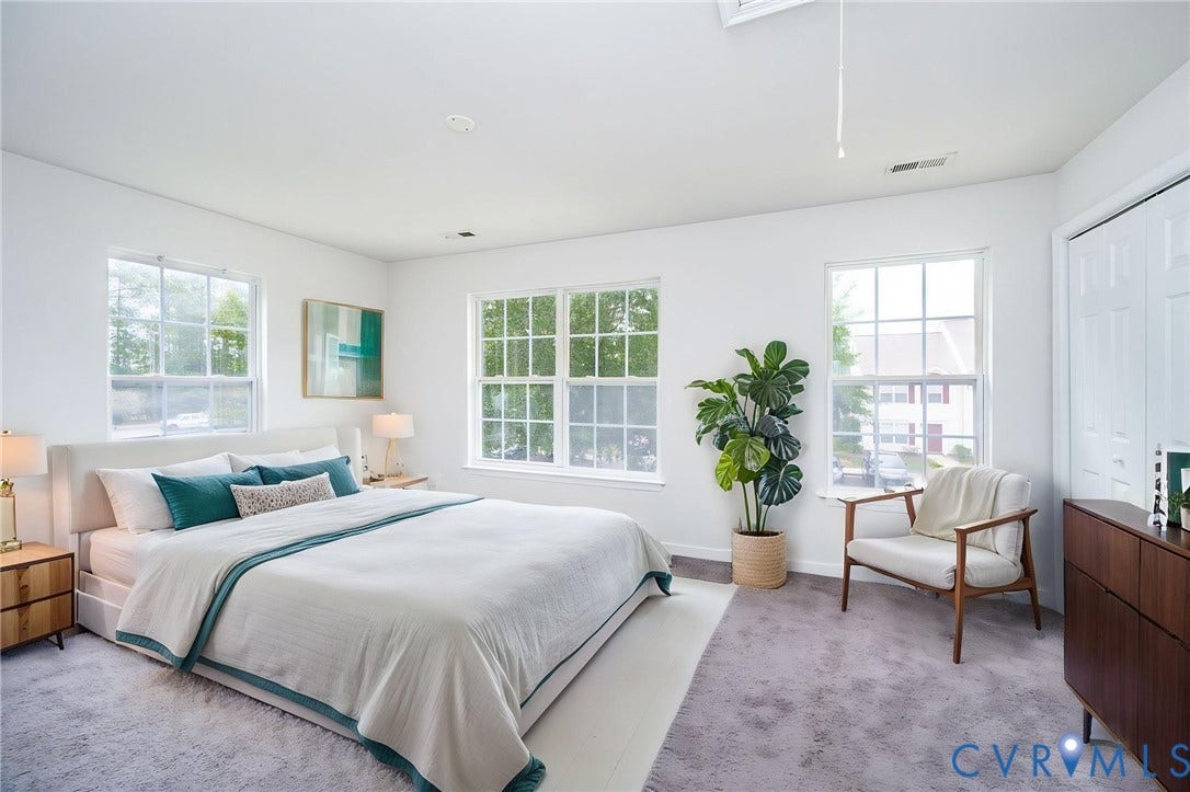 2802 Goyne Terrace, Chester, VA 23831 White walls and light grey carpeting provide a neutral backdrop
