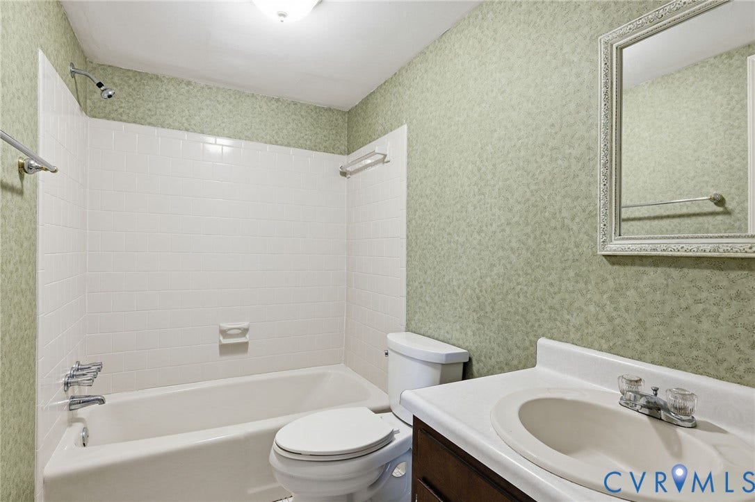 3737 Perthshire Lane, Colonial Heights, VA 23834 Lower level full bathroom with tub and shower adjacent to the lower level bedroom