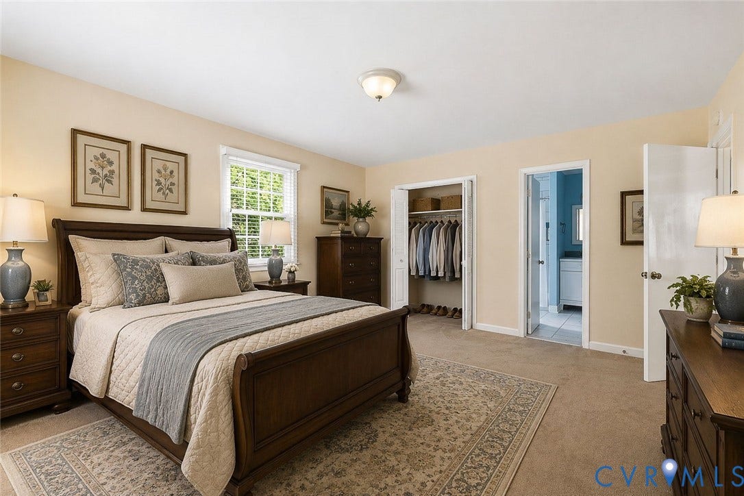 3737 Perthshire Lane, Colonial Heights, VA 23834 Virtually staged primary bedroom