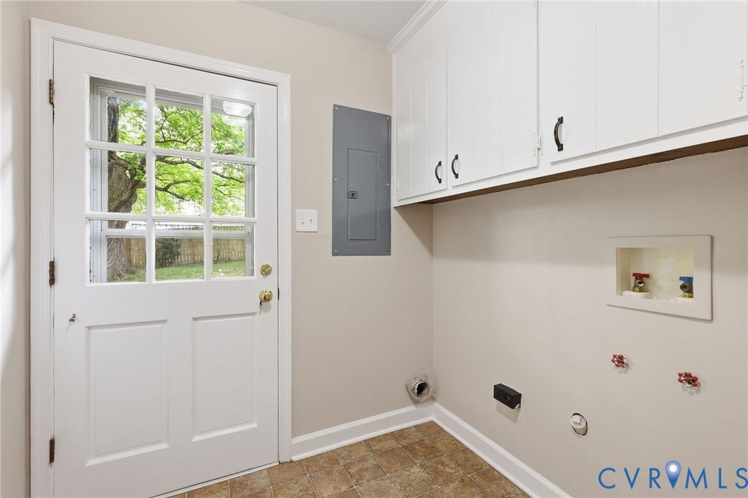 3737 Perthshire Lane, Colonial Heights, VA 23834 Laundry room on the lower level with access to the backyard and driveway